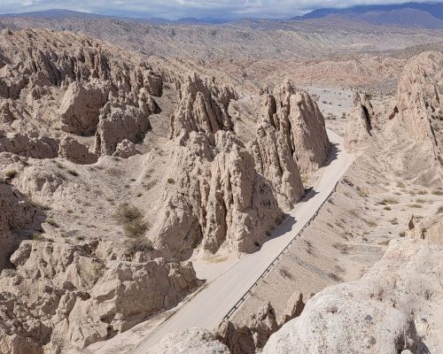 Vista desde la zona superior de la Quebrada de las Flechas, RN40, Valles, Calchaquies, Salta